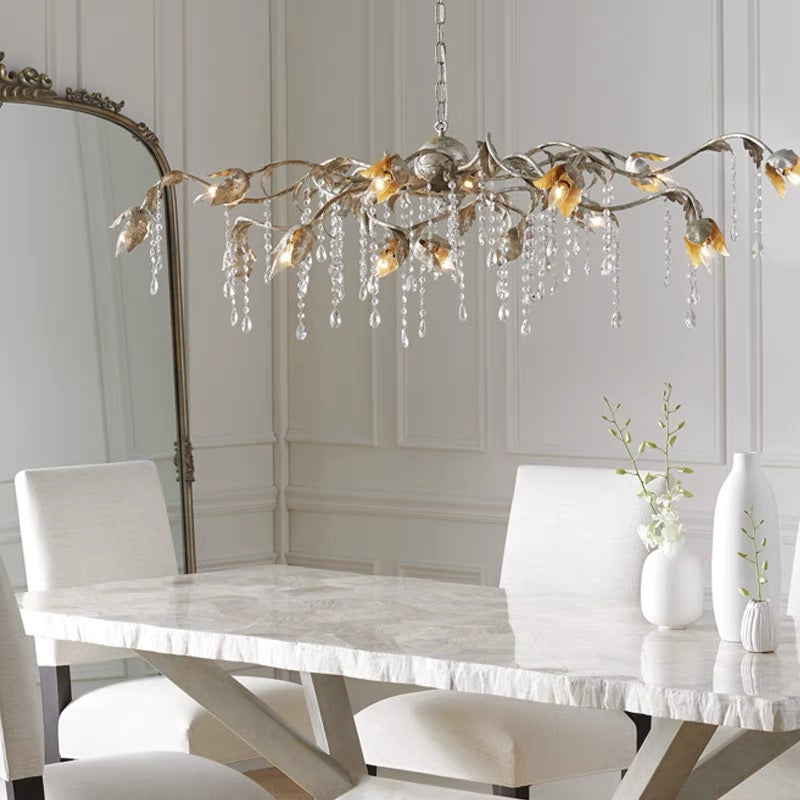 Gothic Viticcio Rectangular Chandelier  52" - Silver