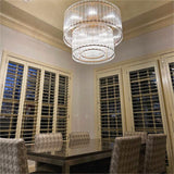 Golden Tea 2-Tier Round Glass Chandelier 37"