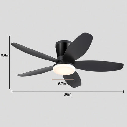 Indoor/Outdoor Recessed Black Ceiling Fan Light
