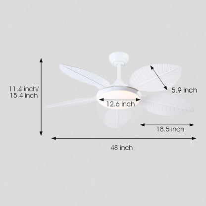 Ceiling Fan Palm Leaf Ceiling Fan 6 Speeds Reversible Ceiling Fans with Lights 48"