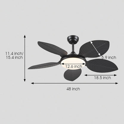 Ceiling Fan Palm Leaf Ceiling Fan 6 Speeds Reversible Ceiling Fans with Lights 48"