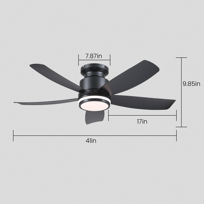 Recessed Remote Control Ceiling Fan Light 41"