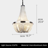 Deniselamp® Silver Chain Chandelier Creative Round Design Loft Chandelier