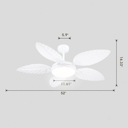 Palm Leaf Ceiling Fans with Lights Tropical Ceiling Fans  6 Speeds Reversible Wood Grain 52"