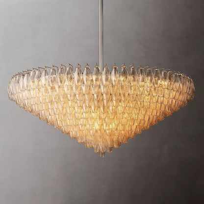 Chiaravalle Glass Tiered Round Chandelier 61"
