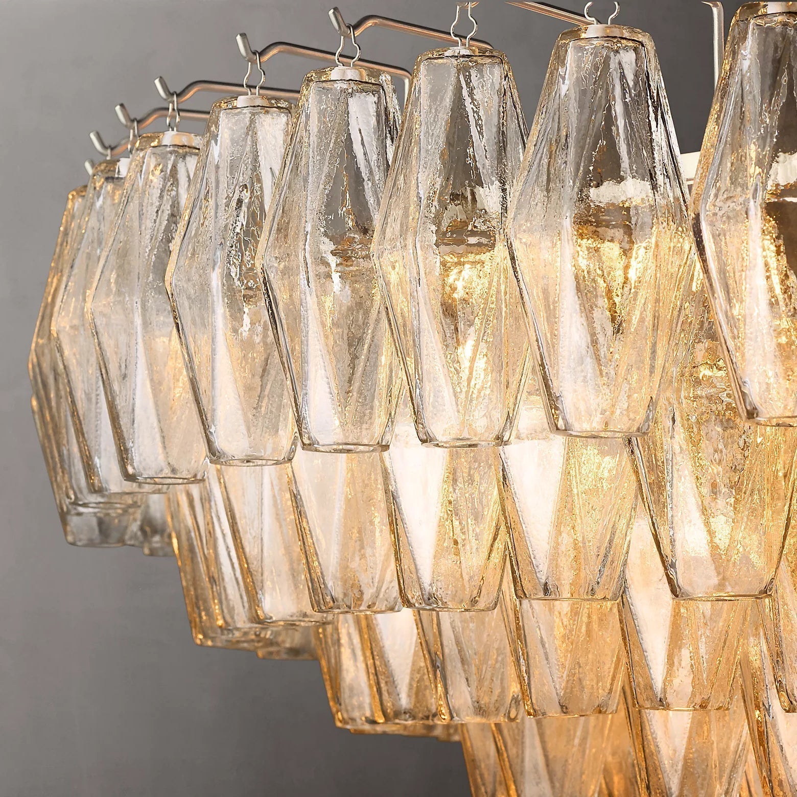 Chiaravalle Glass Tiered Round Chandelier 47"