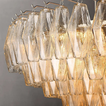 Chiaravalle Glass Tiered Round Chandelier 47"