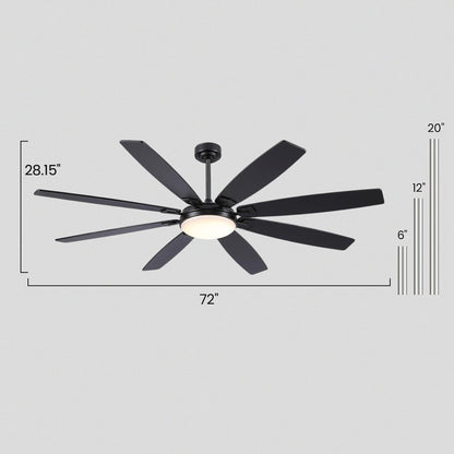 Zephyra Ceiling Fans with Lights 72"