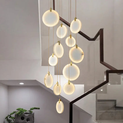 Nirvana Marble disc Round Chandelier For Loft