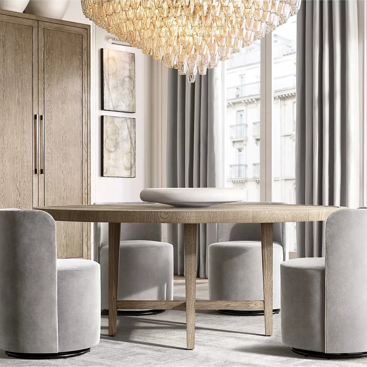 Chiaravalle Glass Tiered Round Chandelier 61"