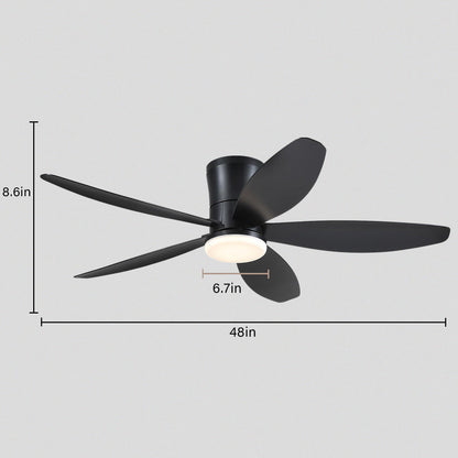 Indoor/Outdoor Recessed Black Ceiling Fan Light