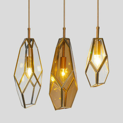 Deniselamp® Gold Art Deco Diamond Pendant Lamp & Chandelier