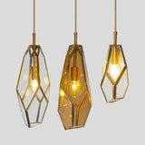 Deniselamp® Gold Art Deco Diamond Pendant Lamp & Chandelier