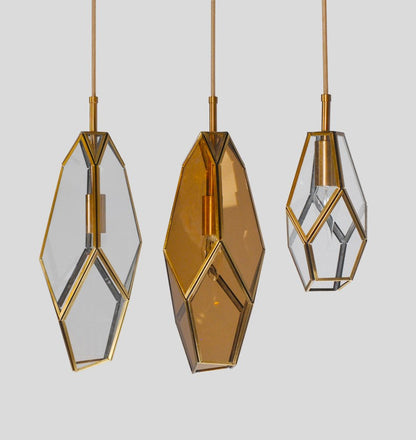 Deniselamp® Gold Art Deco Diamond Pendant Lamp & Chandelier