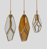 Deniselamp® Gold Art Deco Diamond Pendant Lamp & Chandelier