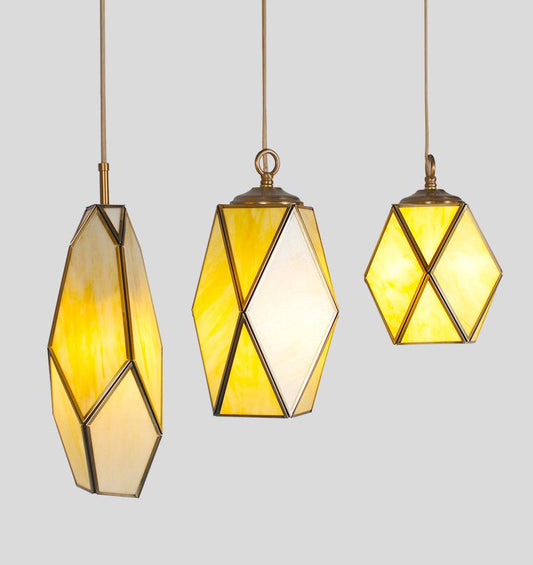 Deniselamp® Gold Art Deco Diamond Pendant Lamp & Chandelier