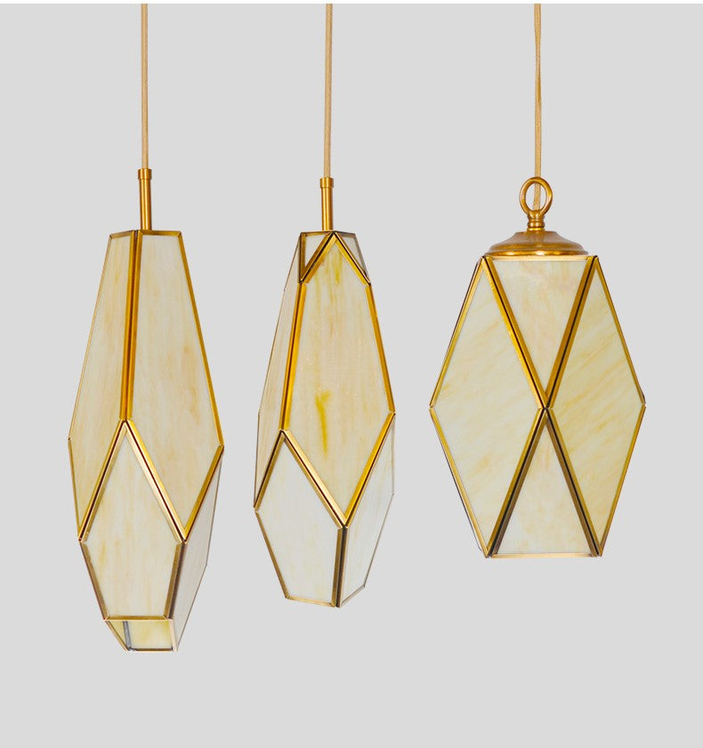 Deniselamp® Gold Art Deco Diamond Pendant Lamp & Chandelier