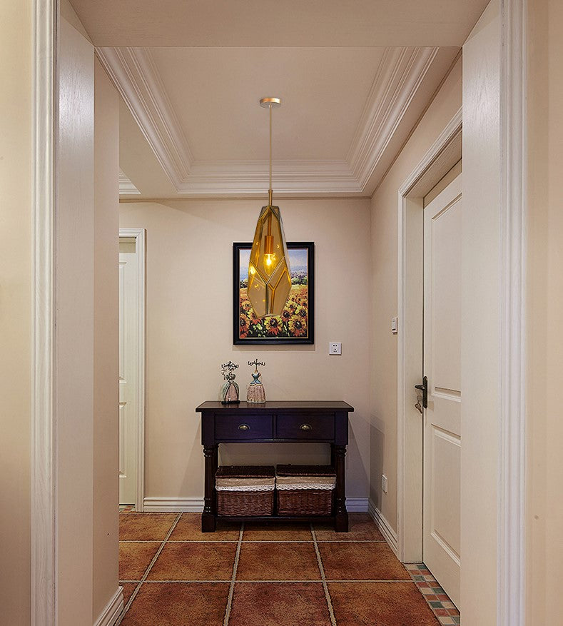 Deniselamp® Gold Art Deco Diamond Pendant Lamp & Chandelier