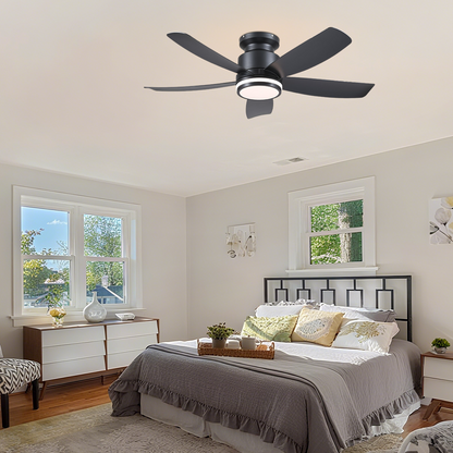 Recessed Remote Control Ceiling Fan Light 41"