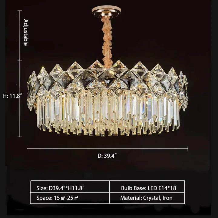 Modern Luxury Tiered Transparent Crystal Chandelier Suit for Living/Dining Room/Bedroom, art designer, round,oval
