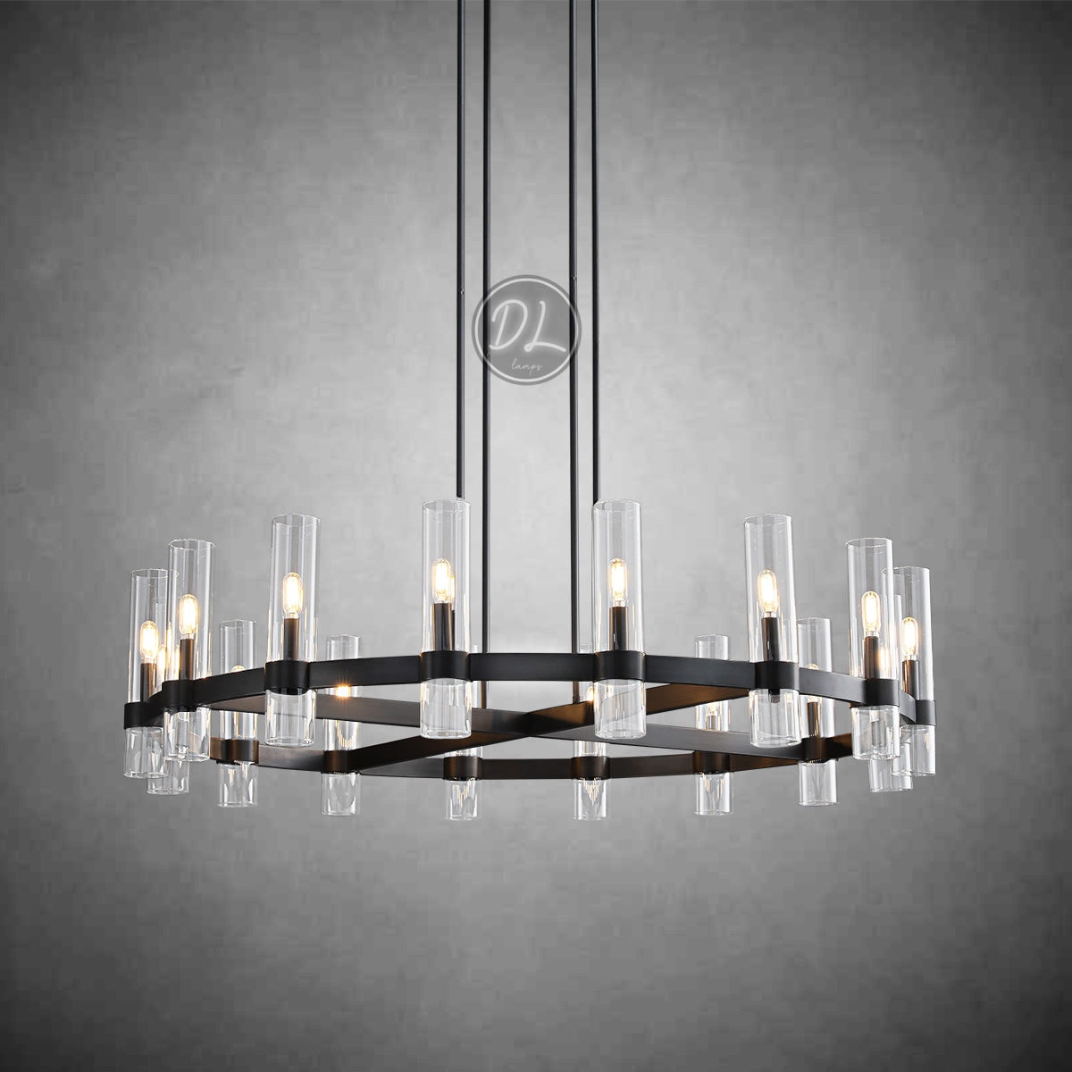 Crystalline Round Chandelier For Art Blown Glass 48"