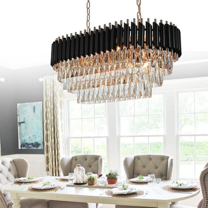 Denise Bobon Oval Crystal Chandelier