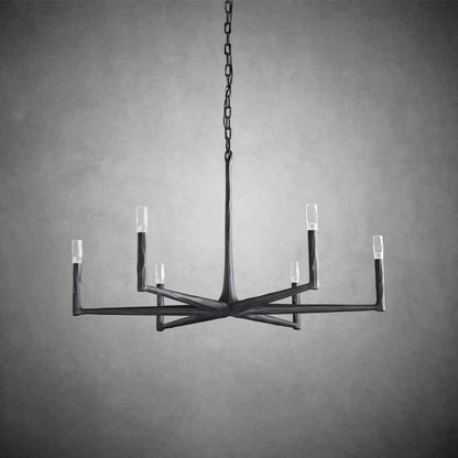 Huts Vintage Twig Stripe Texture Round Chandelier 36"/48"/60"