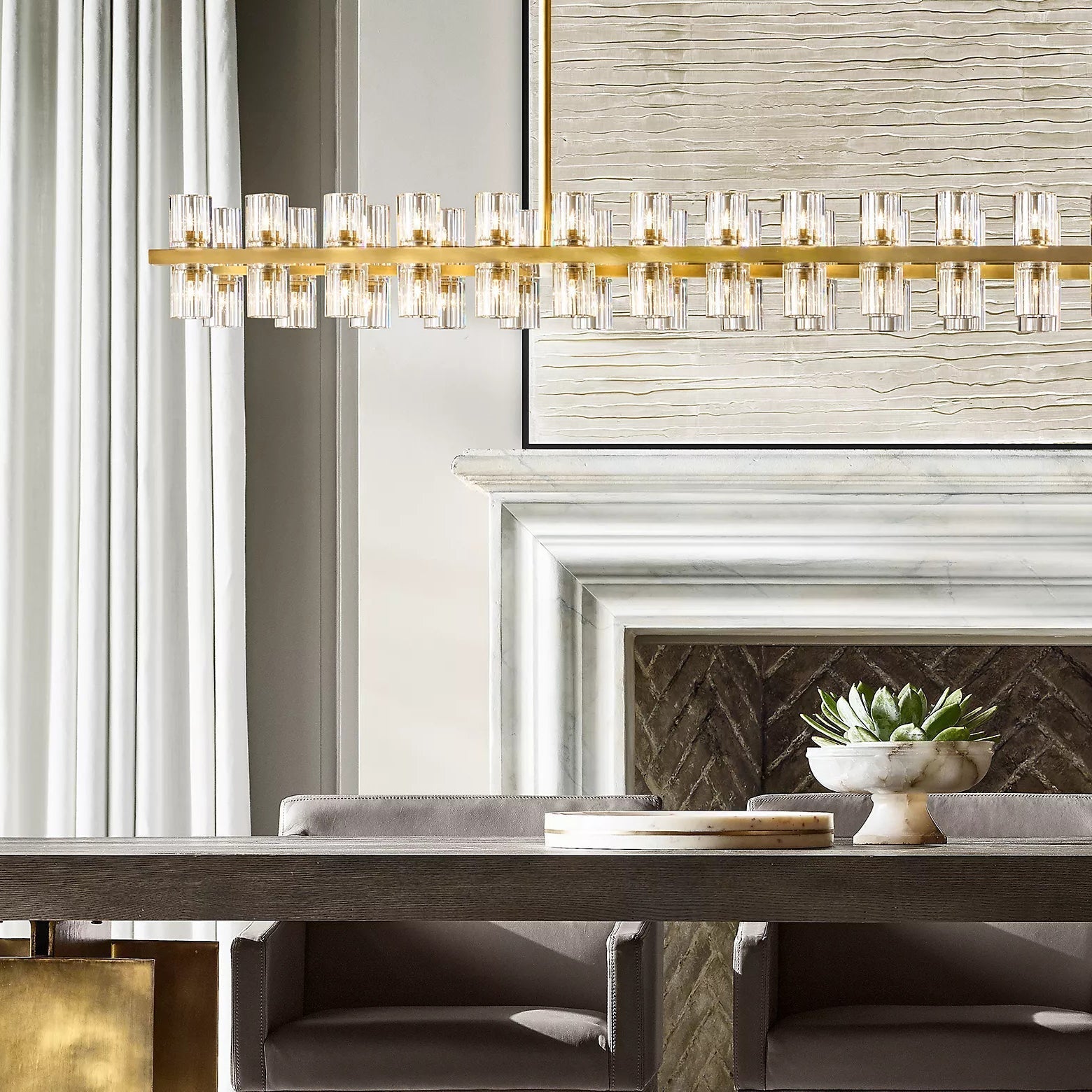 Wine-glass Rectangular Chandelier 54" 72"