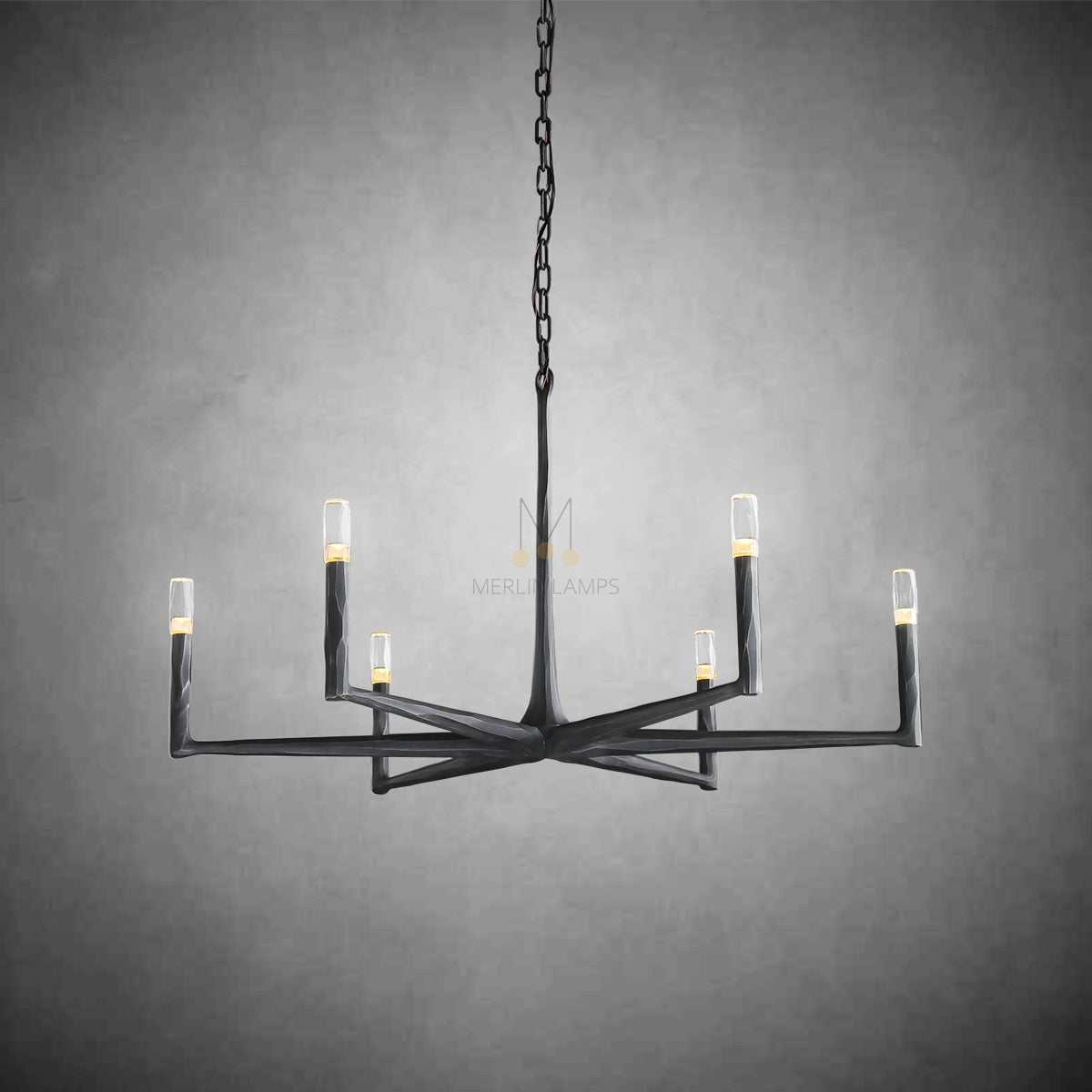 Huts Vintage Twig Stripe Texture Round Chandelier 36"/48"/60"