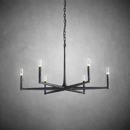 Huts Vintage Twig Stripe Texture Round Chandelier 36"/48"/60"