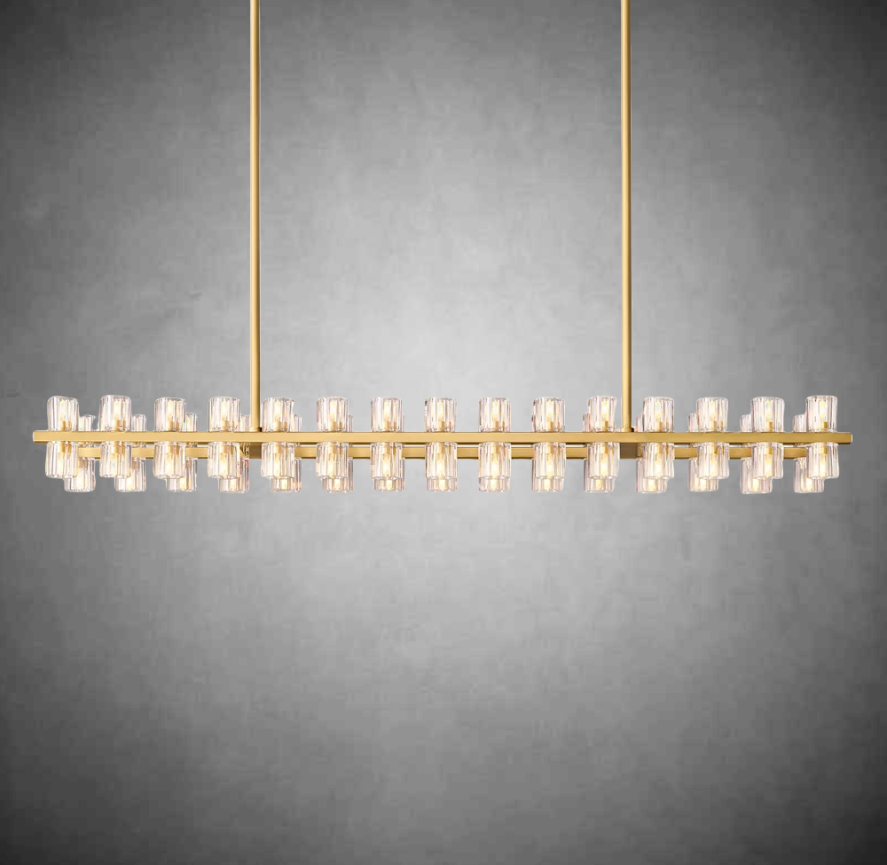 Wine-Glass Rectangular Island Chandelier 54" Over Kitchen Table