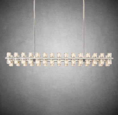 Wine-Glass Rectangular Island Chandelier 54" Over Kitchen Table