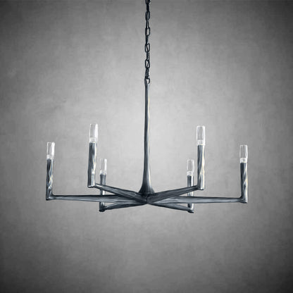 Huts Vintage Twig Stripe Texture Round Chandelier 36"/48"/60"