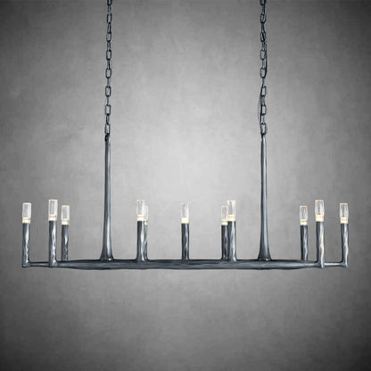 Huts Vintage Twig Stripe Texture Linear Chandelier 54“ 72"