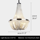 Deniselamp® Silver Chain Chandelier Creative Round Design Loft Chandelier