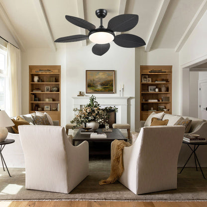 Ceiling Fan Palm Leaf Ceiling Fan 6 Speeds Reversible Ceiling Fans with Lights 48"