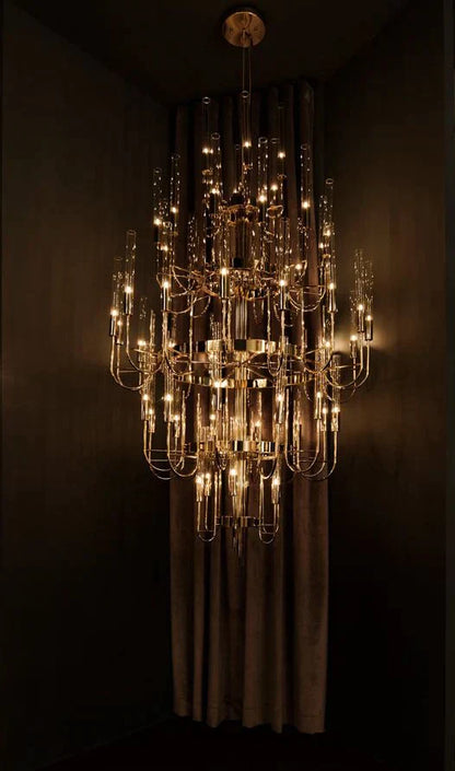 Luxury 5-Tier Crystal Rods  Luxury Gala Chandelier