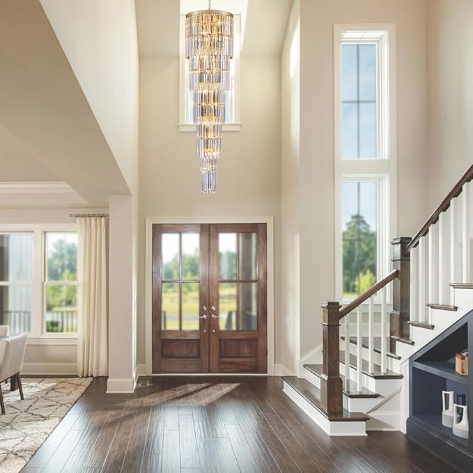 Luxury Modern Long Staircase K9 Chandeliers