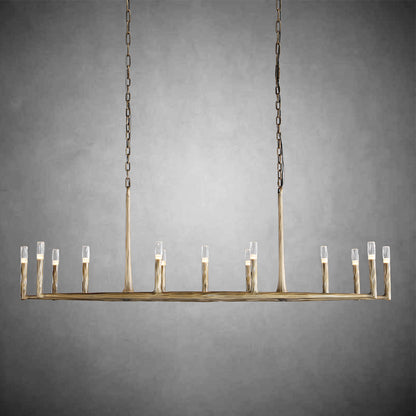 Huts Vintage Twig Stripe Texture Linear Chandelier 54“ 72"
