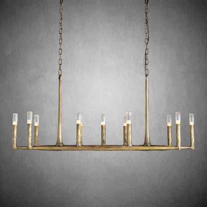 Huts Vintage Twig Stripe Texture Linear Chandelier 54“ 72"