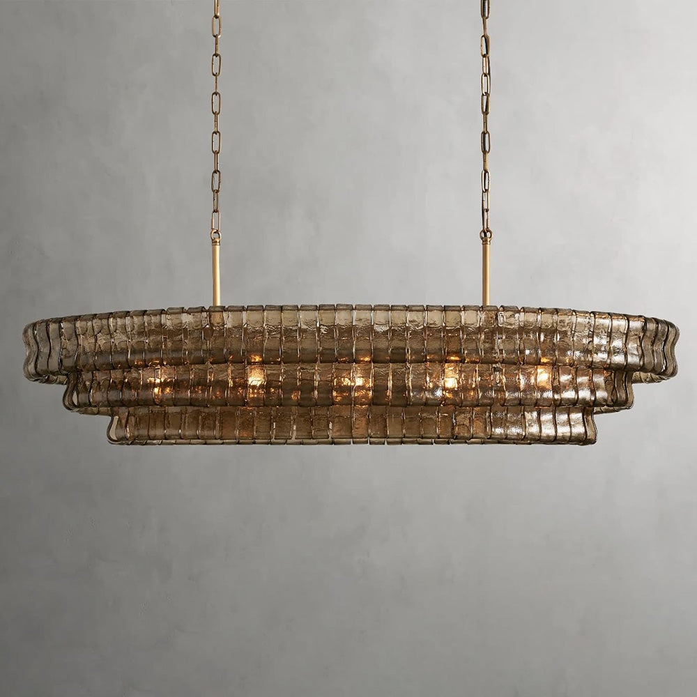 Ghiaccio Glass Oval Chandelier 54''