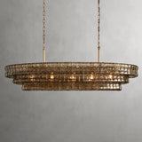 Ghiaccio Glass Oval Chandelier 54''