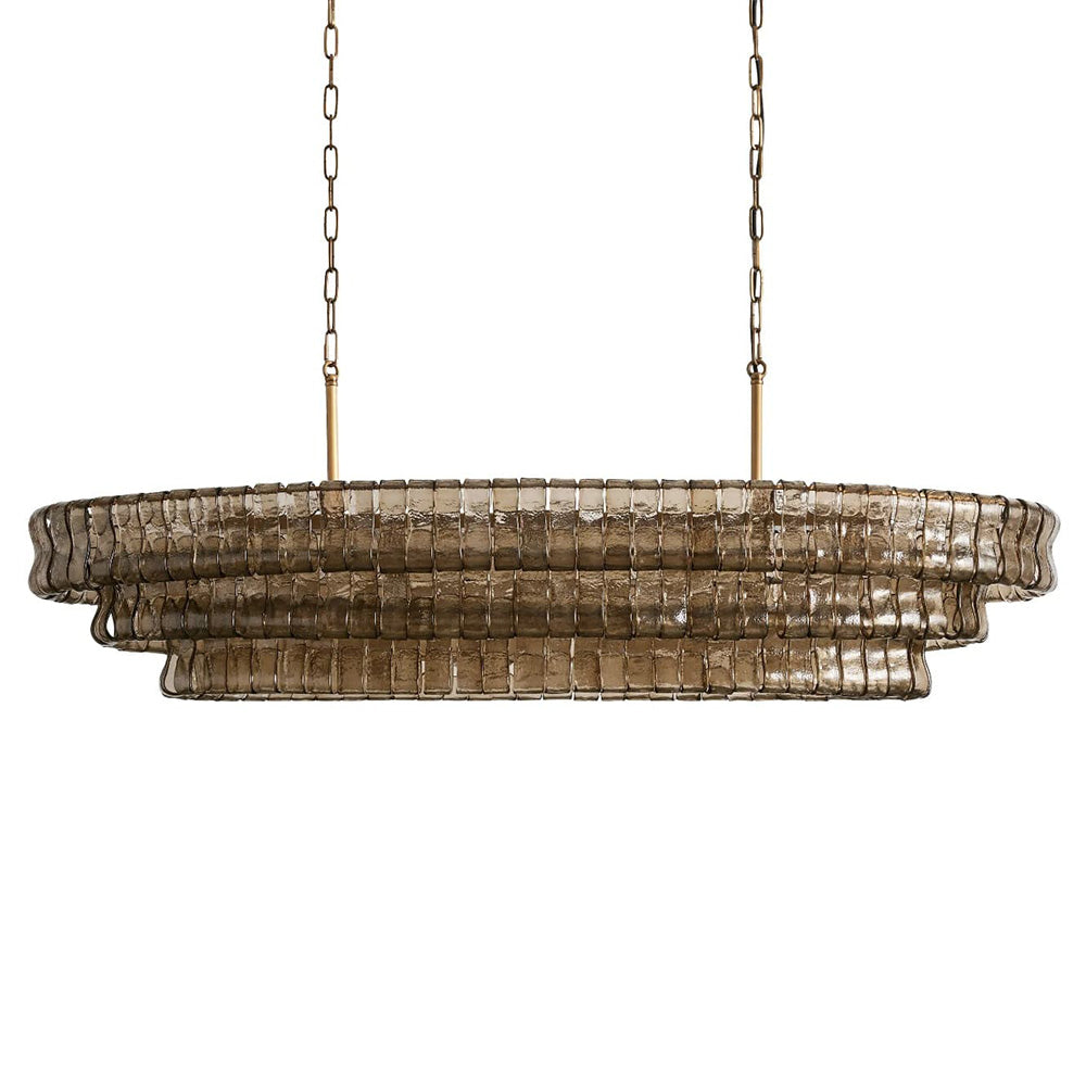 Ghiaccio Glass Oval Chandelier 54''