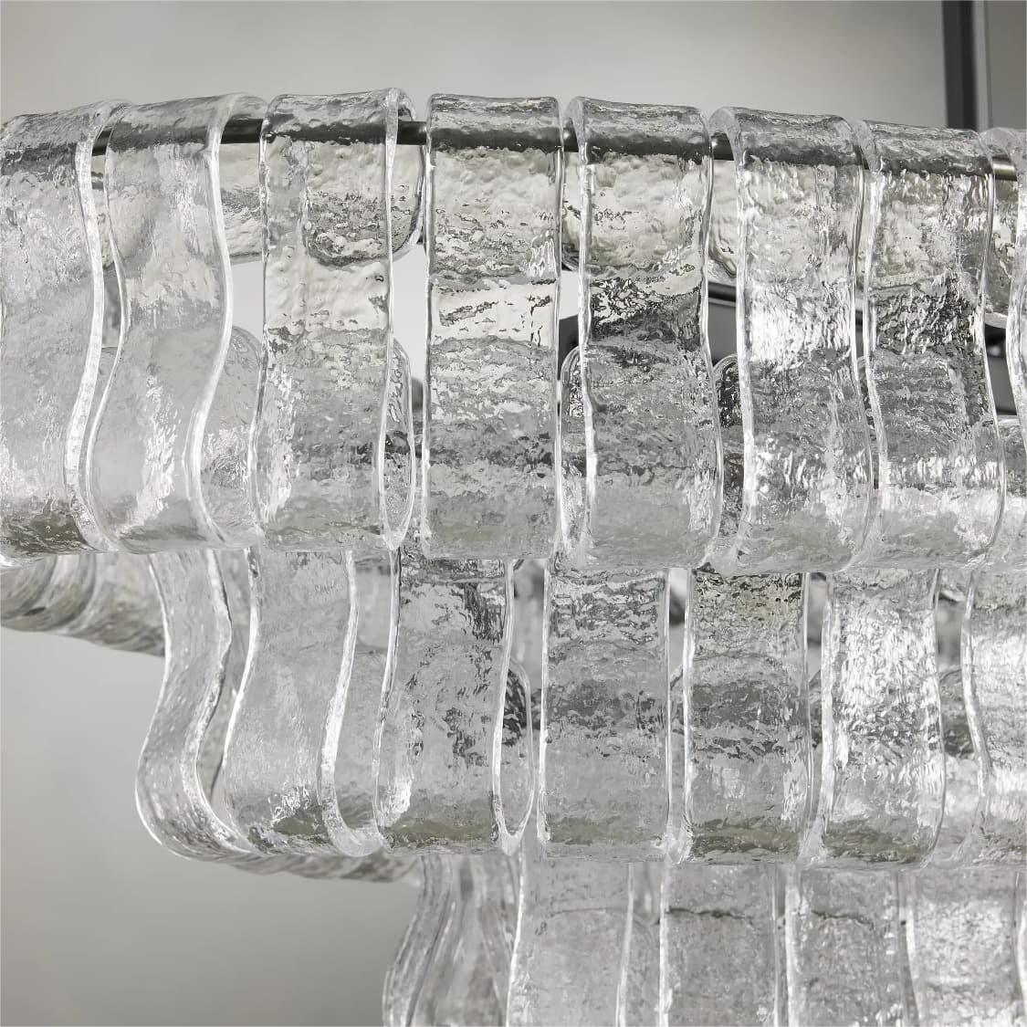Ghiaccio Glass Oval Chandelier 54''