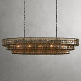 Ghiaccio Glass Oval Chandelier 54''