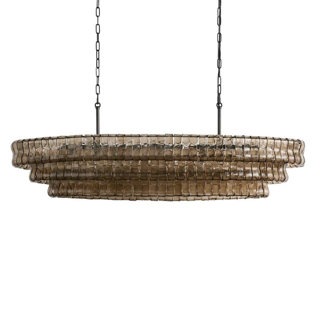 Ghiaccio Glass Oval Chandelier 54''