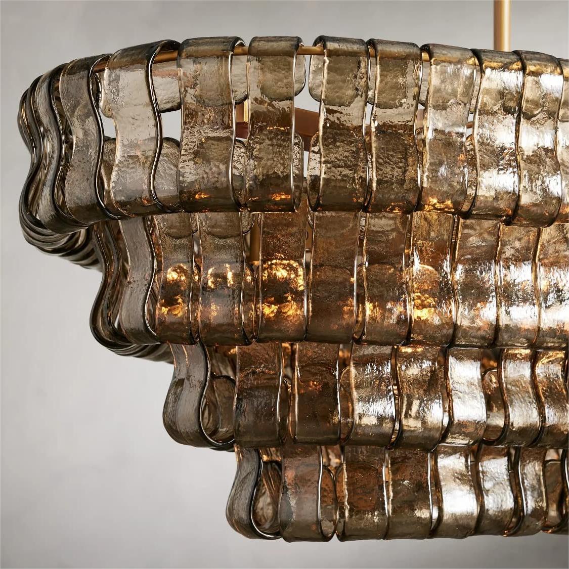 Ghiaccio Glass Oval Chandelier 64.75''