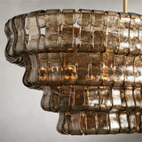 Ghiaccio Glass Oval Chandelier 64.75''