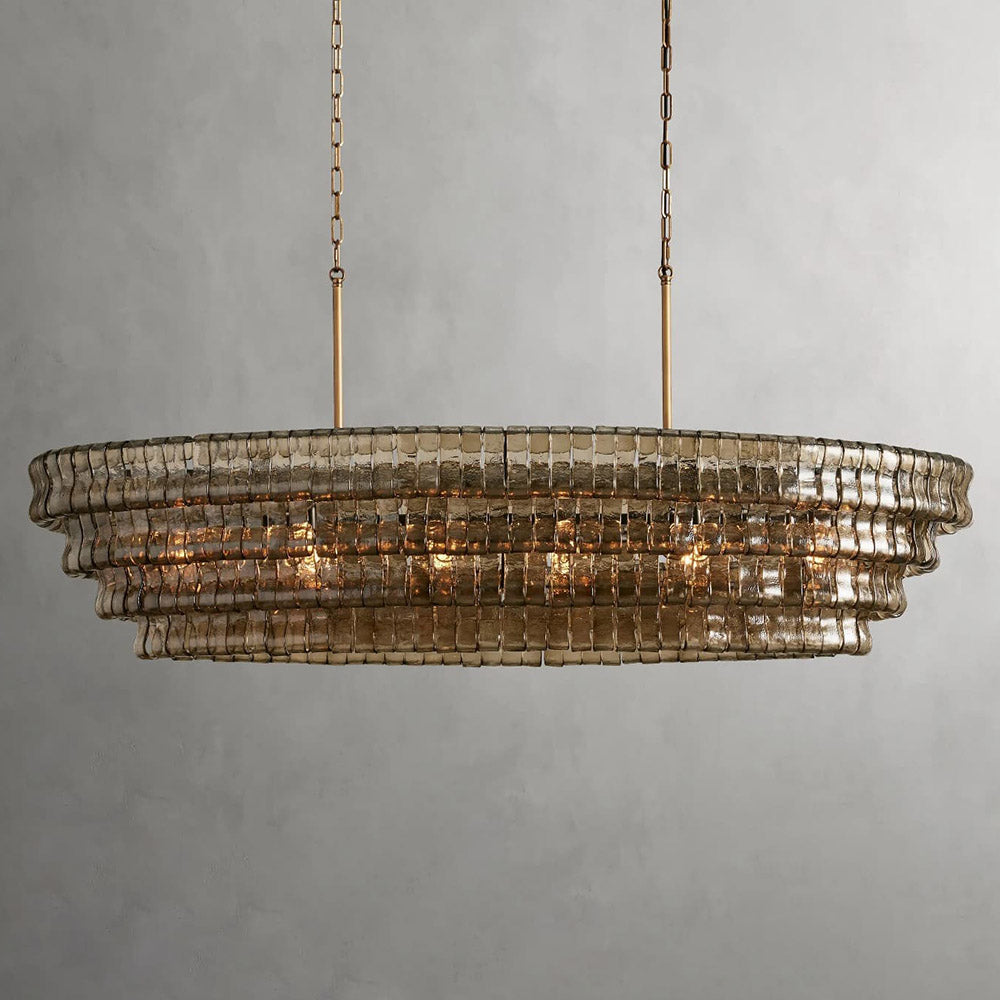 Ghiaccio Glass Oval Chandelier 64.75''