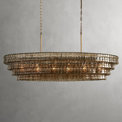 Ghiaccio Glass Oval Chandelier 64.75''